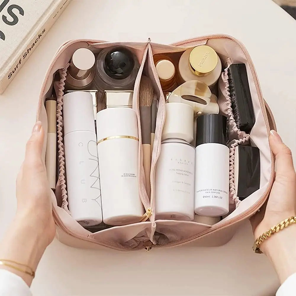 Large Capacity Toilet Cosmetic Makeup Basin Storage Bag Travel Makeup Bag 2023 New PU Large Capacity Women'S Makeup Bag